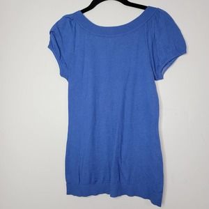 S Blue Gap Sweater Top Tee Shirt Scoop Neck blue F